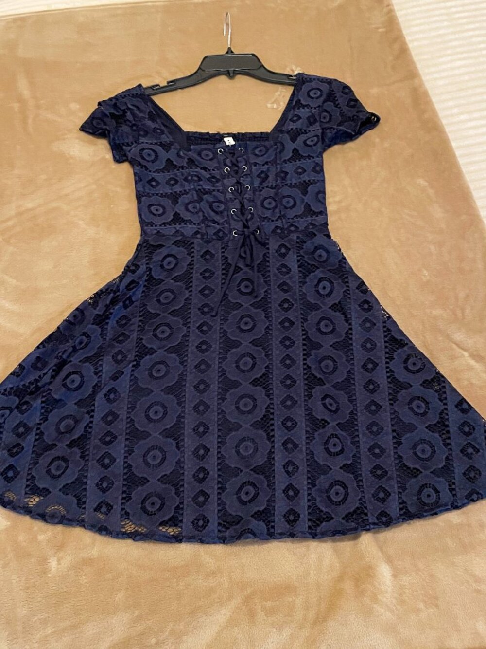 Blue Lace Square Neck Dress Aeropostale NWT Size XS